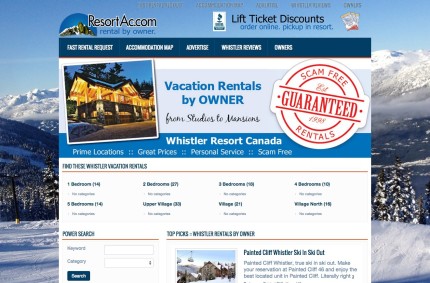 Whistler.ResortAc.com :: Vacation Rental by Owner VRBO Website Project